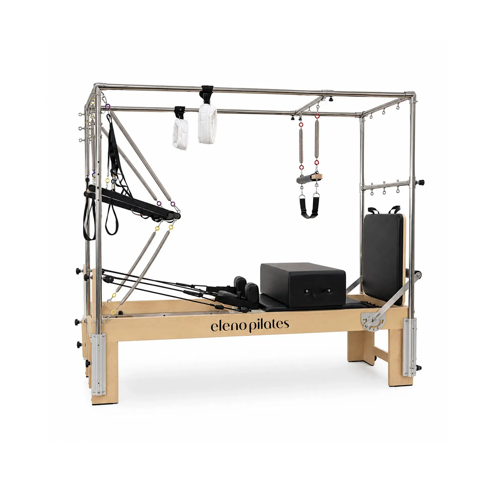 Eleno Pilates E100 Maple Finish 3 in 1 Pilates Reformer with Full Cadillac