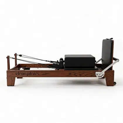 Eleno Pilates Home Fit Pro Red Oak Reformer Bundle - Black