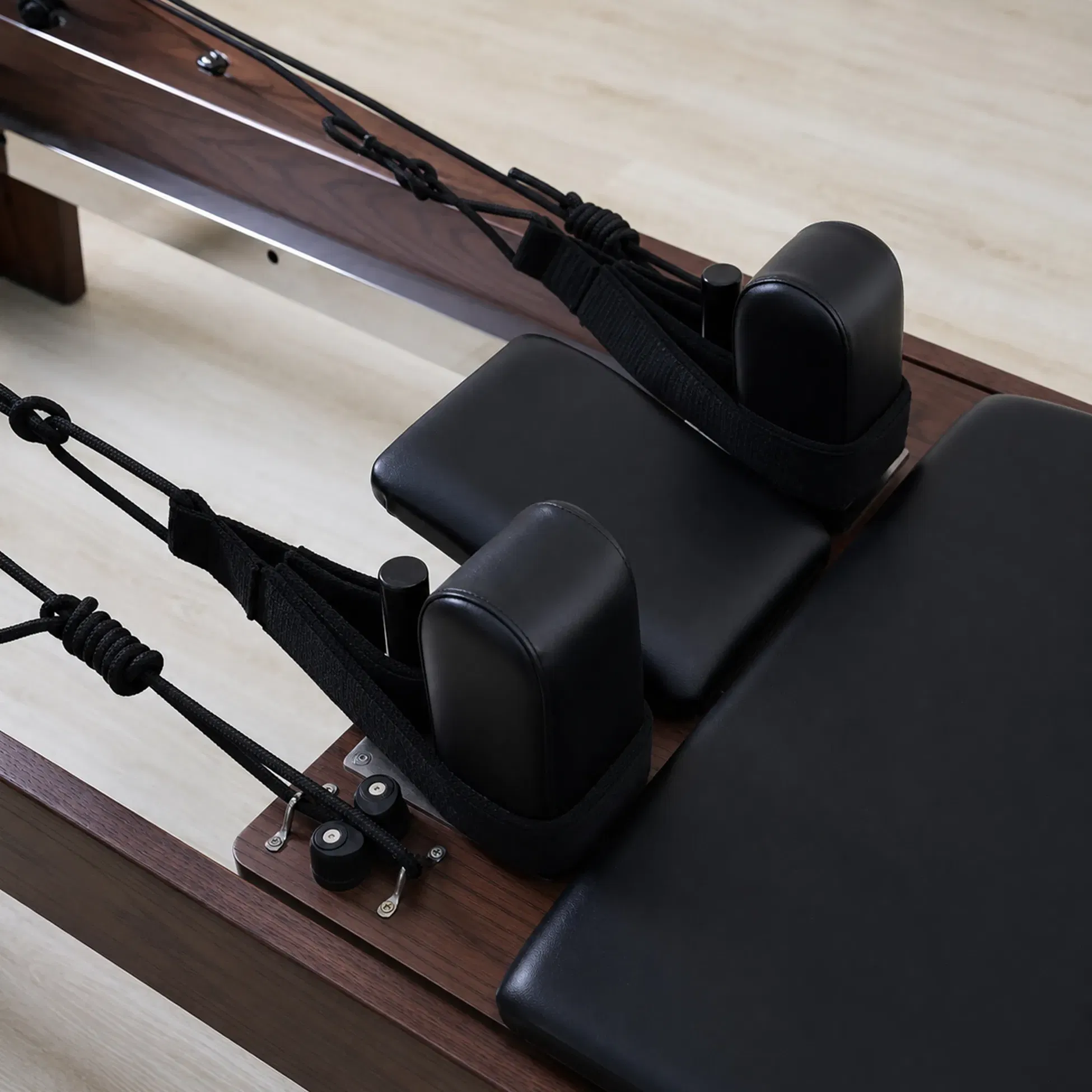 Eleno Pilates Home Fit Pro Red Oak Reformer Bundle - Black