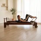 Eleno Pilates Home Fit Pro Red Oak Reformer Bundle - Black