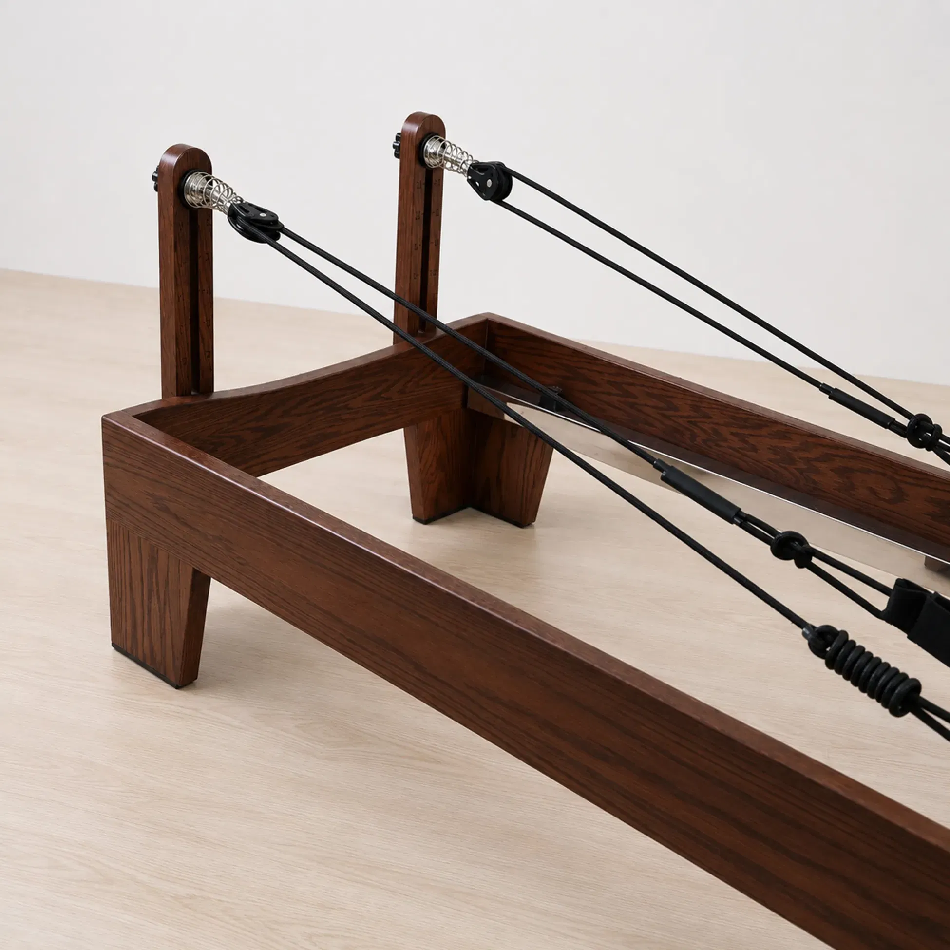 Eleno Pilates Home Fit Pro Red Oak Reformer Bundle - Black