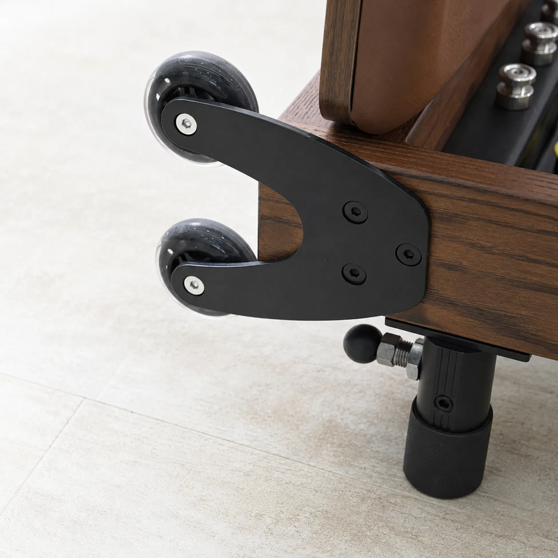 Eleno Pilates Home Fit Red Oak Foldable Reformer Bundle - Brown
