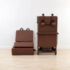 إلينو بيلاتس باقة جهاز بيلاتس ريفورمر المنزلي القابل للطي **Home Fit** المصنوع من خشب البلوط الأحمر - Brown