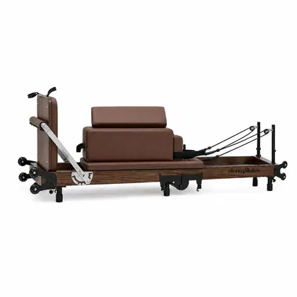Eleno Pilates Home Fit Red Oak Foldable Reformer Bundle - Brown