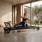 Eleno Pilates E2 Max Aluminum Alloy Pilates Reformer Bundle (Black)