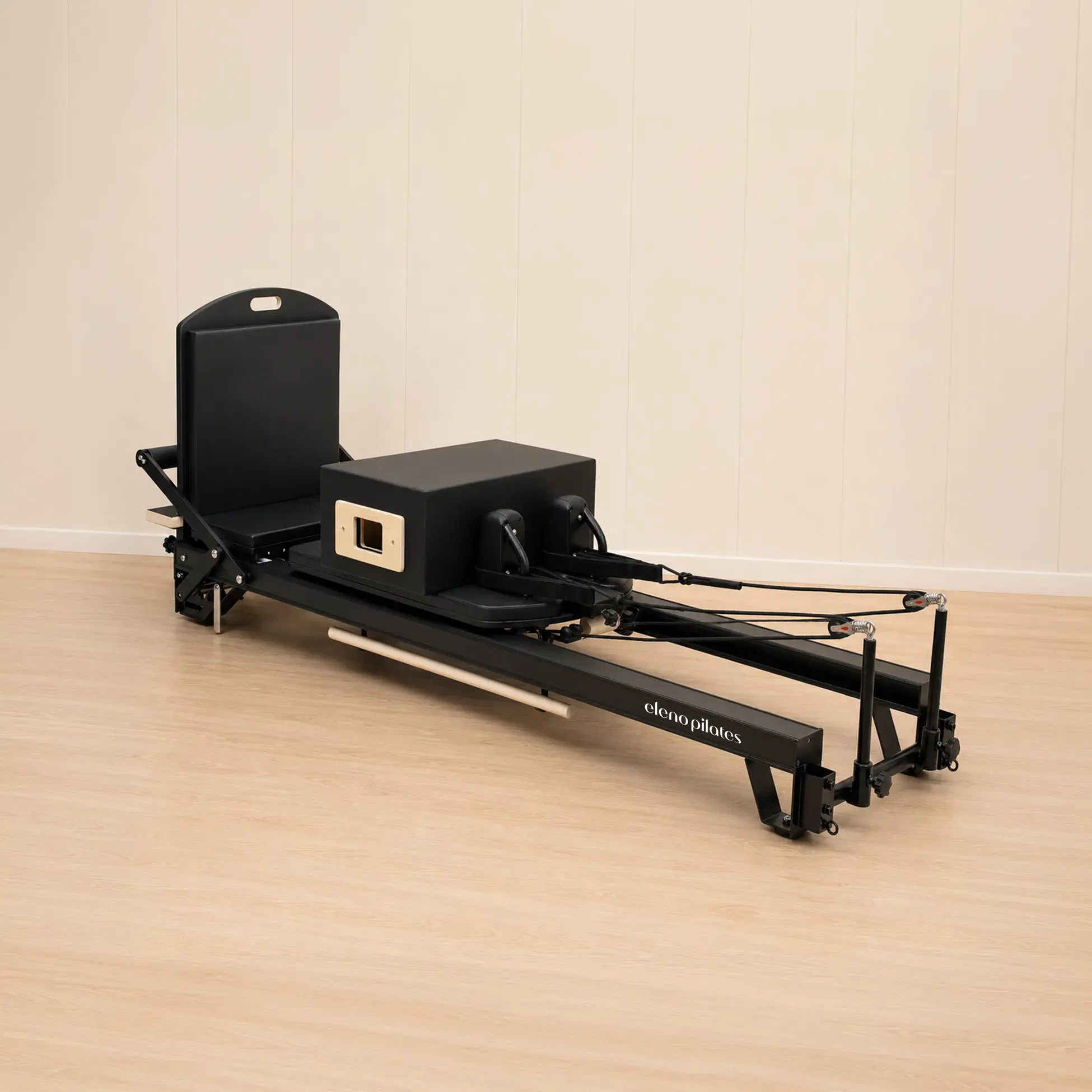 Eleno Pilates E2 Max Aluminum Alloy Pilates Reformer Bundle (Black)