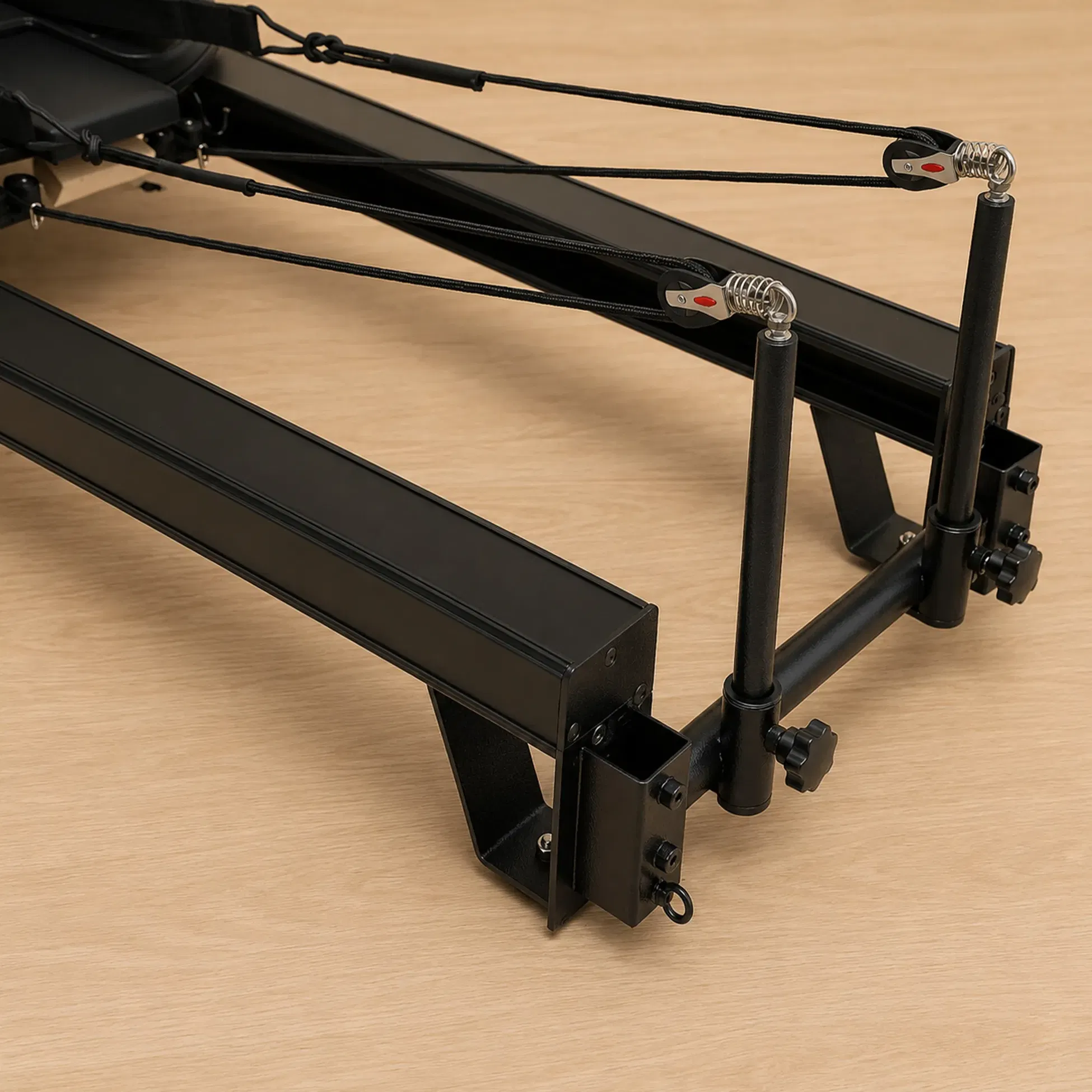 Eleno Pilates E2 Max Aluminum Alloy Pilates Reformer Bundle (Black)