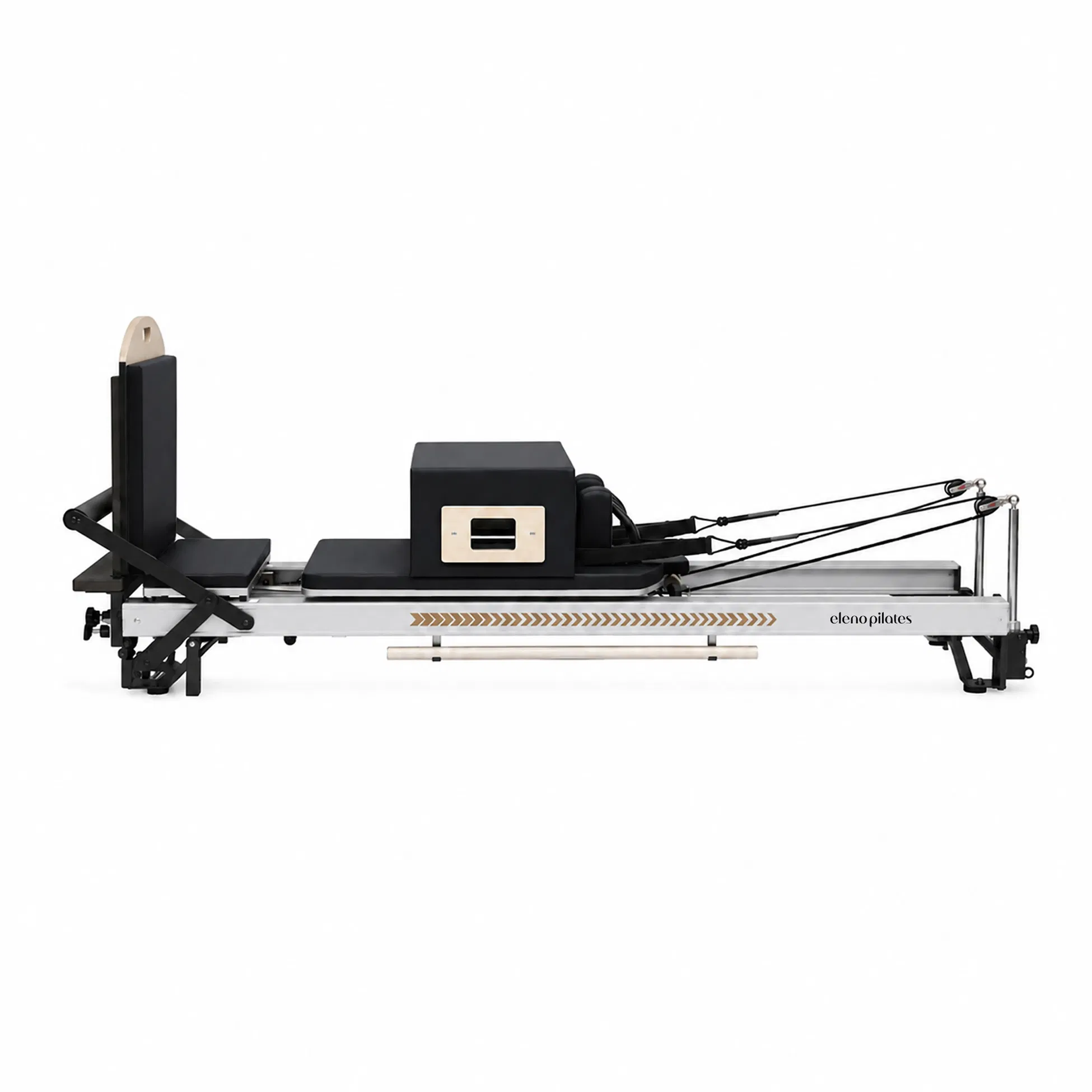 Eleno Pilates E2 Max Aluminum Alloy Pilates Reformer Bundle (Silver Frame)