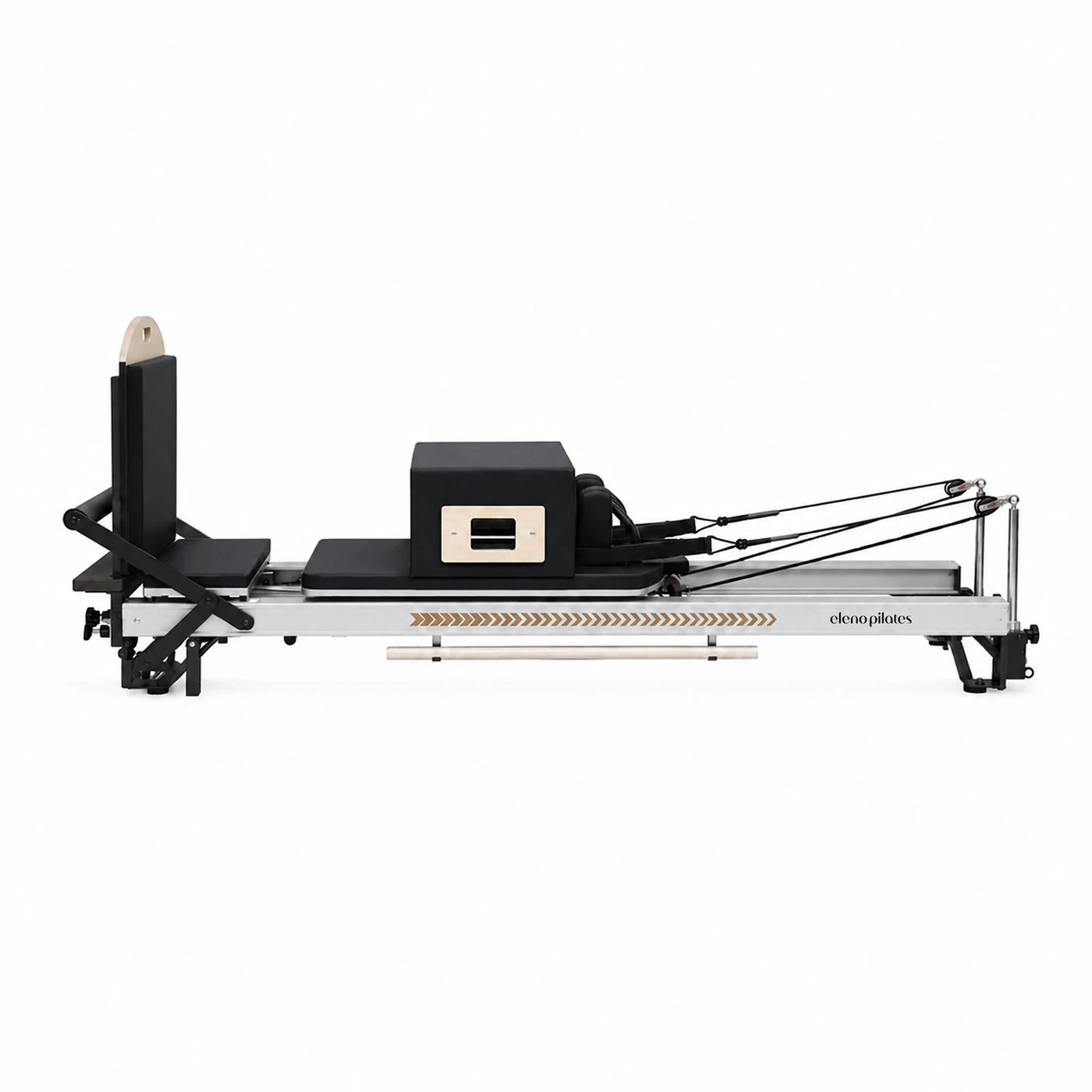 Eleno Pilates E2 Max Aluminum Alloy Pilates Reformer Bundle Silver Frame
