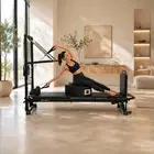 Eleno Pilates E8 Max Plus Aluminum Alloy Pilates Reformer With Half Tower Bundle (Black) - Black