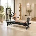 Eleno Pilates E8 Max Plus Aluminum Alloy Pilates Reformer With Half Tower Bundle (Black) - Black