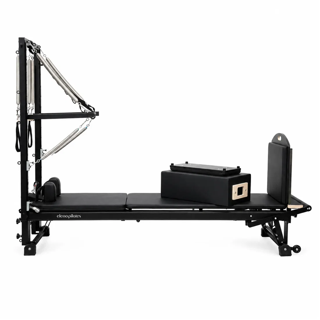 Eleno Pilates E8 Max Plus Aluminum Alloy Pilates Reformer With Half Tower Bundle (Black) - Black