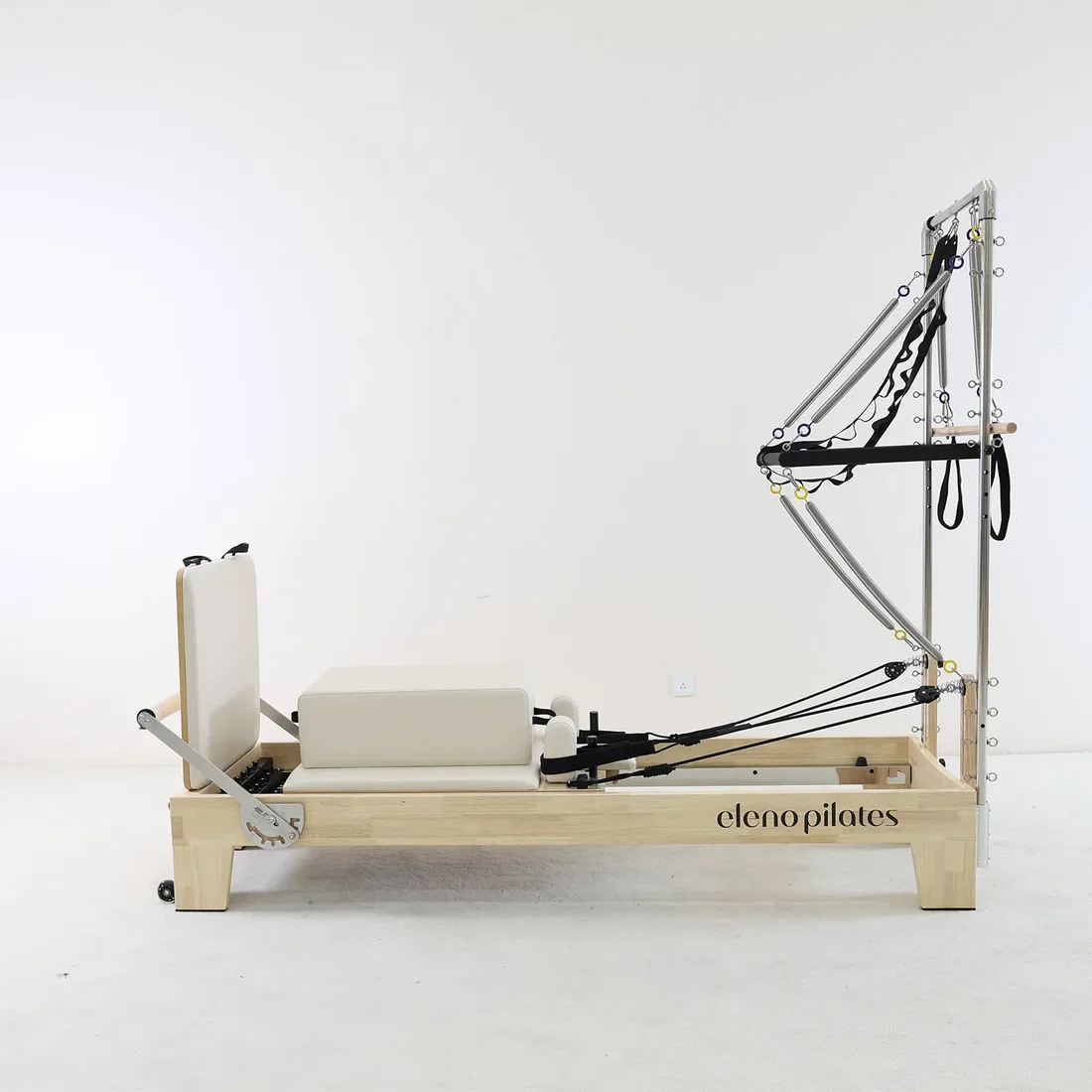Eleno Pilates M2 Oak Wood Half Tower Reformer Bundle - Beige