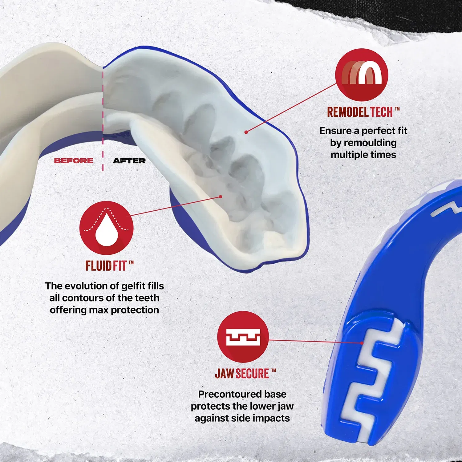 SAFEJAWZ Extro Series Self- Fit Shark Mouthguard Adult (12+)