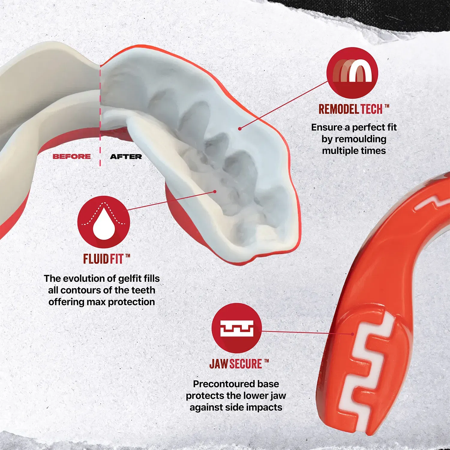 SAFEJAWZ Extro Series Self- Fit 'Viper' Mouthguard Senior (12+)
