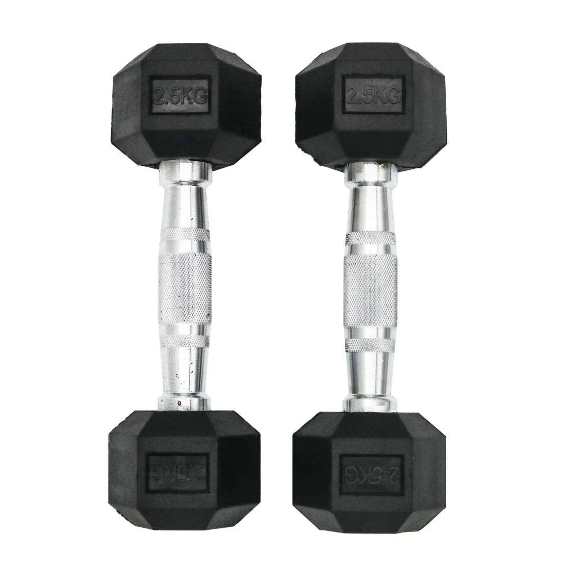 سهل الدمبل المطاطية السداسية - 2.5 Kg - Pair