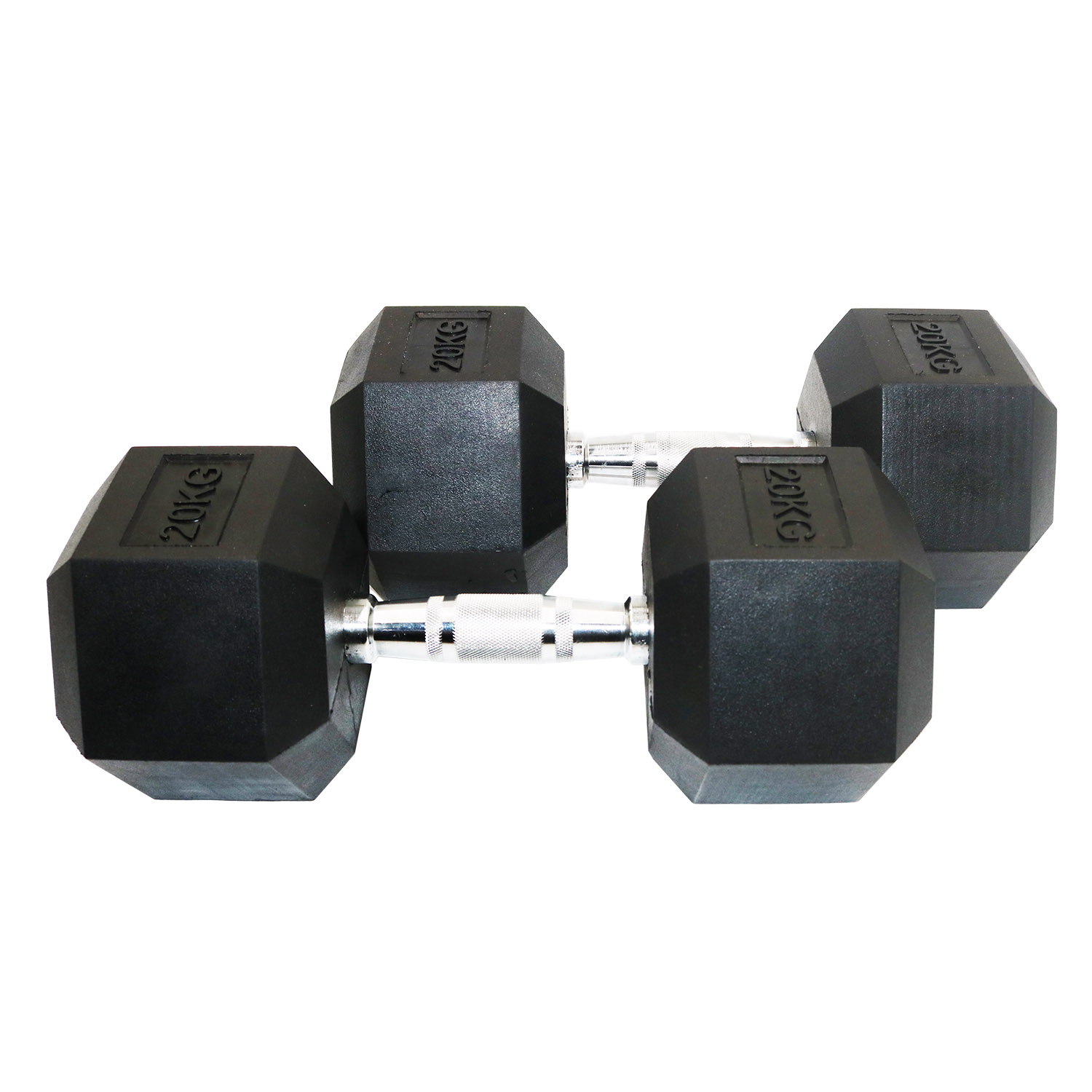 Facile Hex Rubber Dumbbells - 20 Kg - Pair