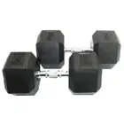 سهل الدمبل المطاطية السداسية - 25 Kg - Pair