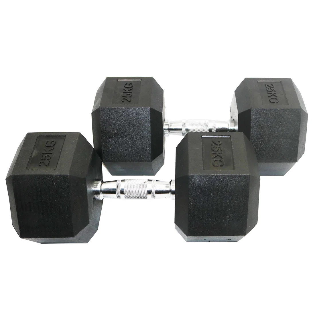سهل الدمبل المطاطية السداسية - 25 Kg - Pair