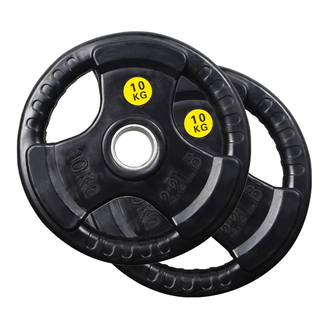 Facile Tri-Grip Rubber Weight Plate - 10 Kg - Pair