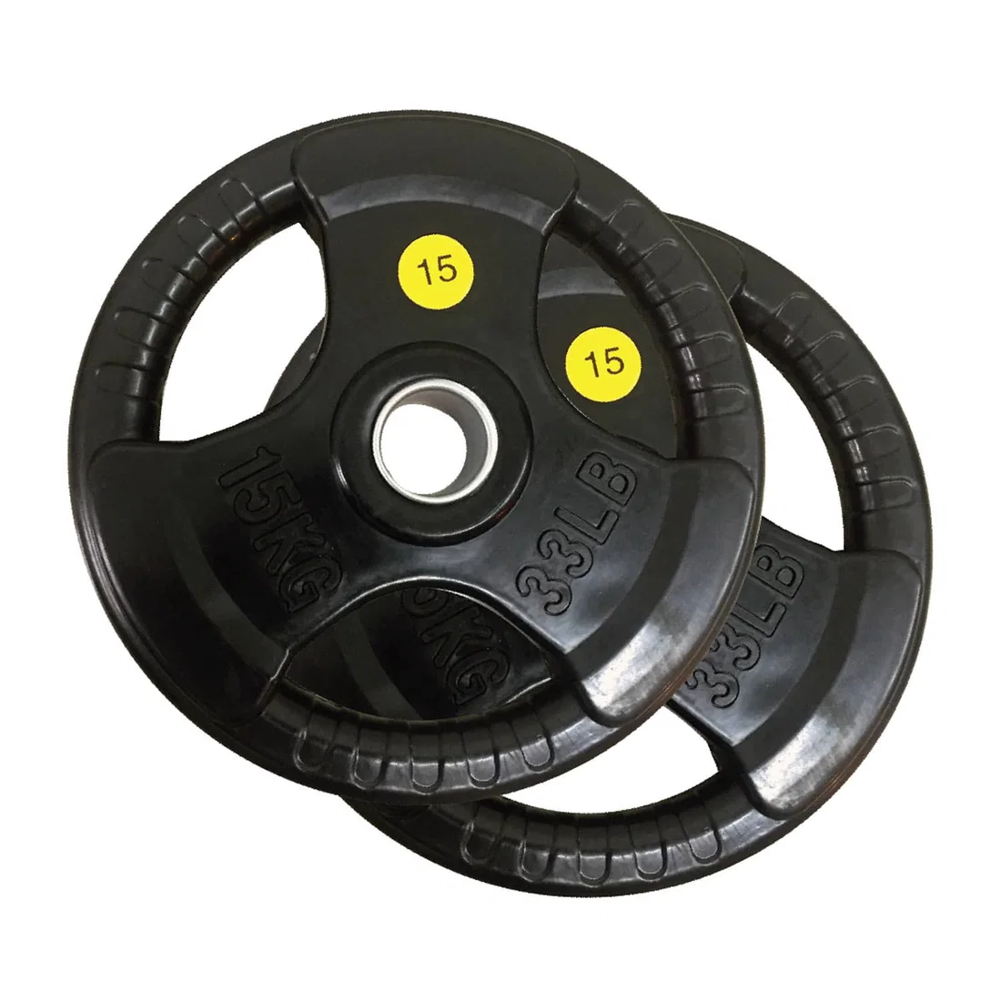 Facile Tri-Grip Rubber Weight Plate - 15 Kg - Pair