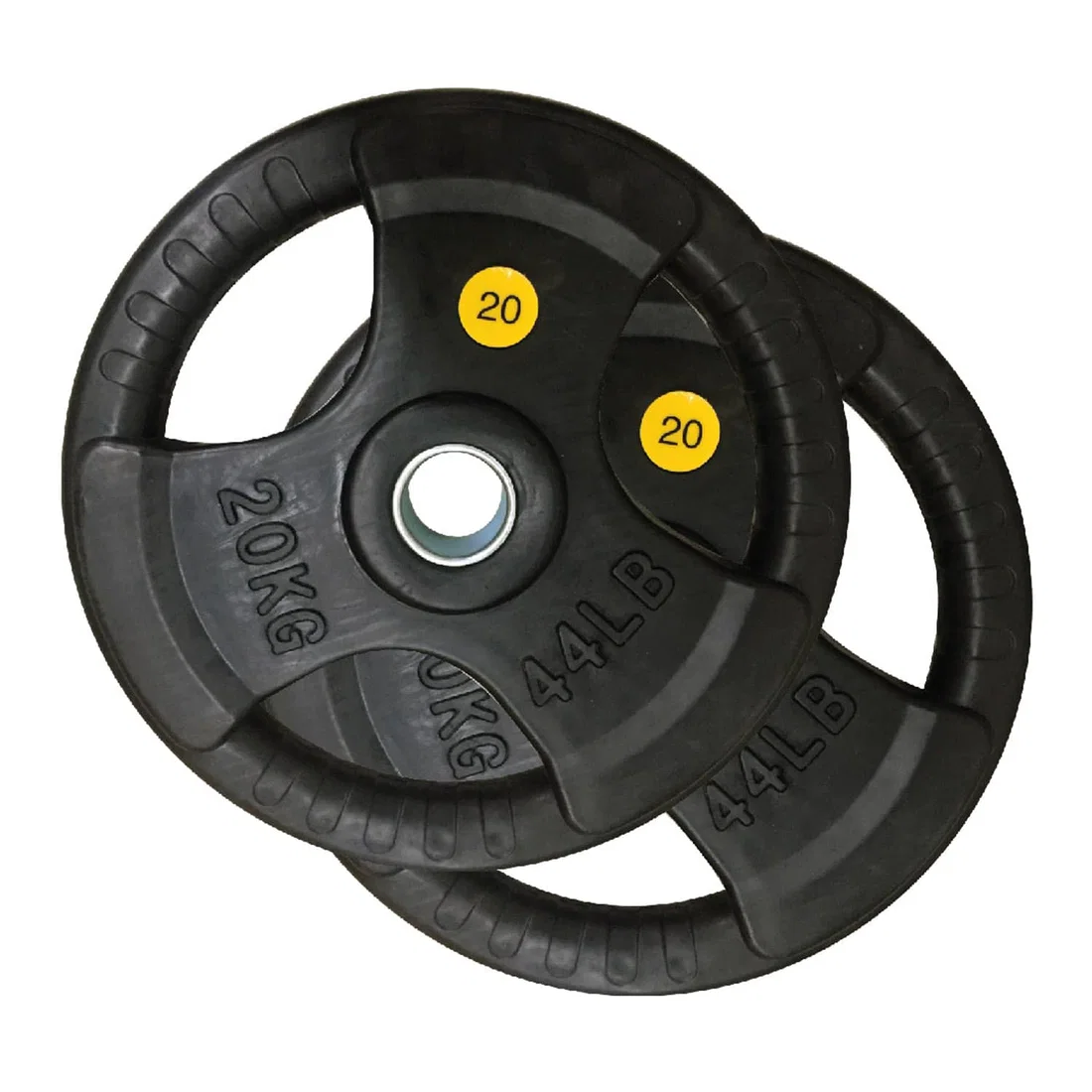 Facile Tri-Grip Rubber Weight Plate - 20 Kg - Pair