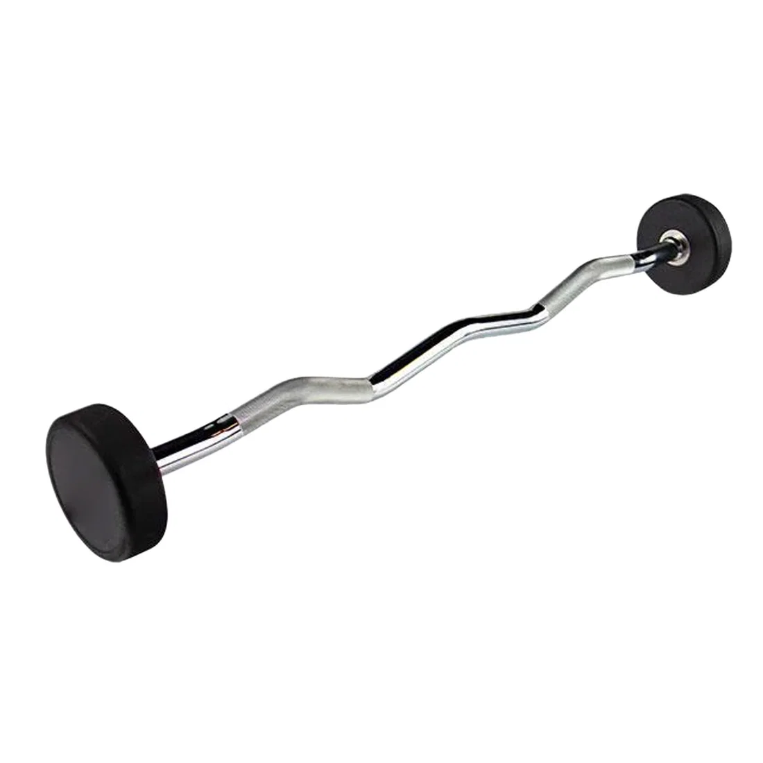 Knight Shot Rubber Fixed Barbell - Curl Bar - 20Kg