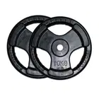 Facile Weight Plate Black Rubber Coated - 10 Kg - Single