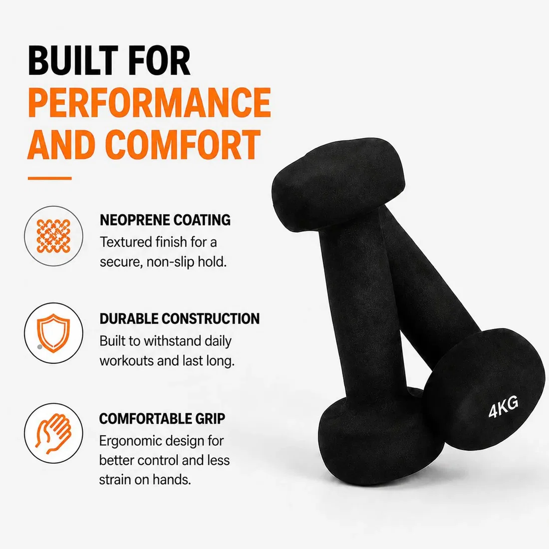 FITBENCH Neoprene Dumbbell Weight Range