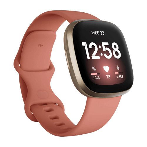 Fitbit Versa 3 Smartwatch + GPS-Pink Clay / Soft Gold Aluminium