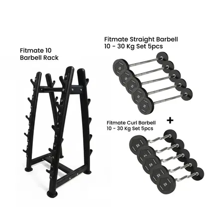 Fitmate 10 Barbell Rack With Barbell Weights (10 Pc)