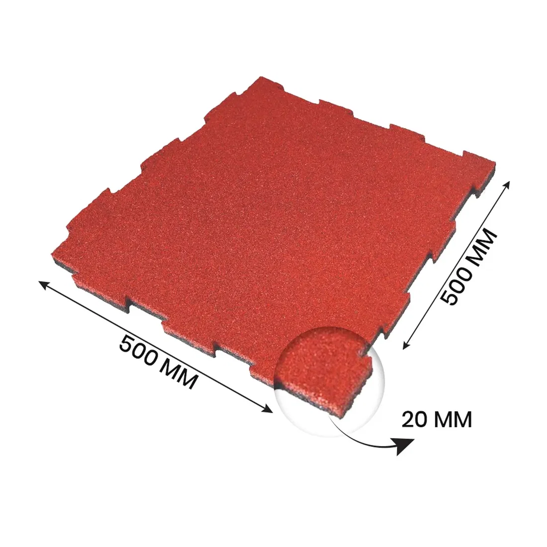 Fitmate Rubber Mat Gym Floor Interlocking Tiles - 1SQM (4Pcs) - Red