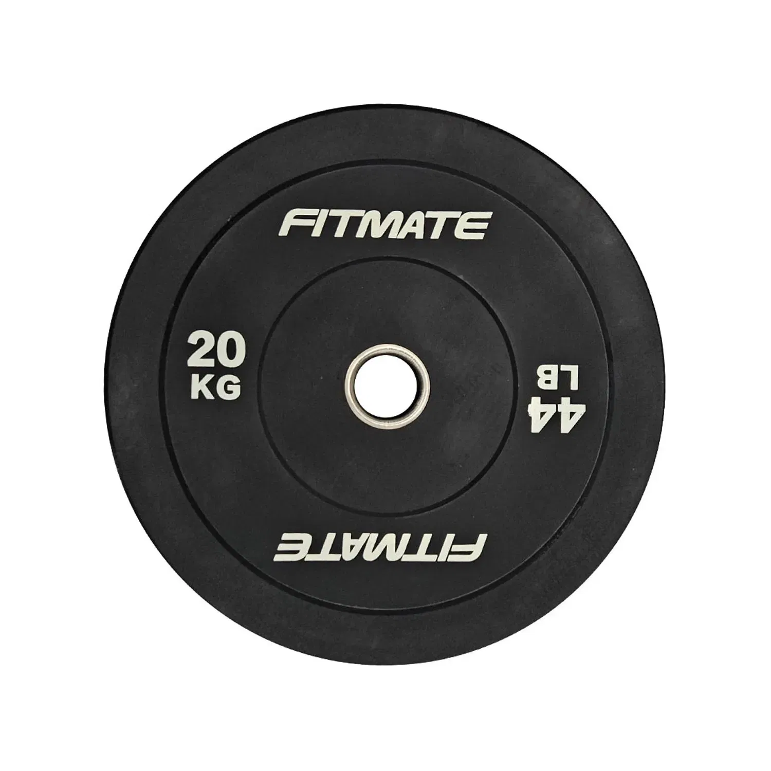 Fitmate Weight Lifting Rubber Bumper Plate Black - 20 Kg