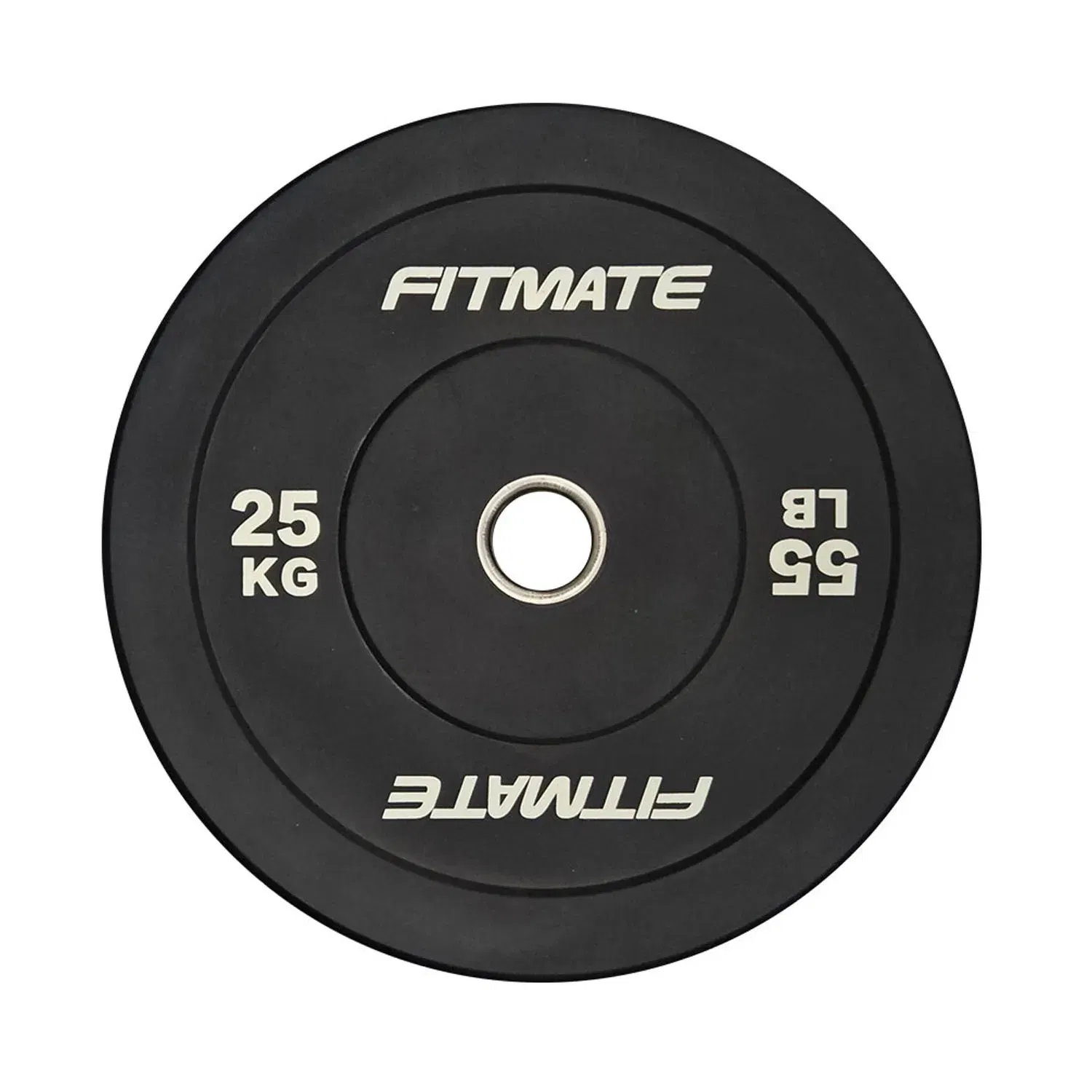 Fitmate Weight Lifting Rubber Bumper Plate Black - 25 Kg