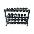 Fitmate Rubber Coated Hex Dumbbell Set With Dumbbell Rack - 2.5 - 25  Kg