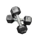Fitmate Rubber Coated Hex Dumbbell - 12.5 Kg