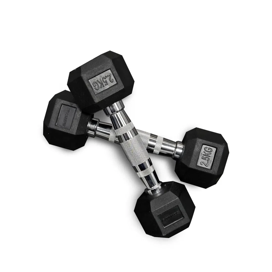 Fitmate Rubber Coated Hex Dumbbell - 2.5 Kg