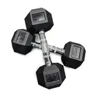 Fitmate Rubber Coated Hex Dumbbell - 5 Kg