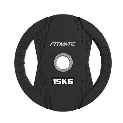 Fitmate Black Rubber Weight Plate - 15 Kg