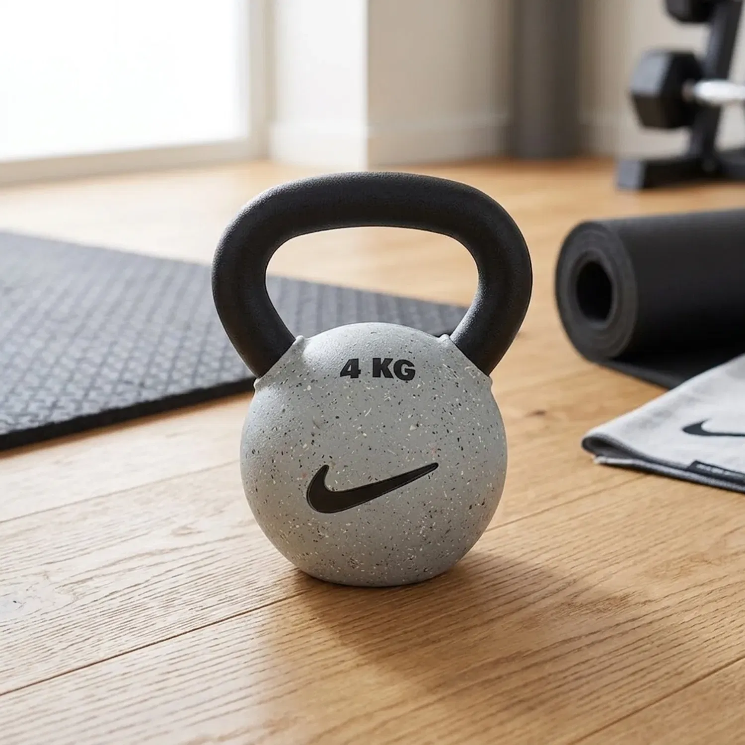 Nike Strength  Grind/Smoke Rubber-Coated Kettlebell (Bundle) - 4-16 Kg