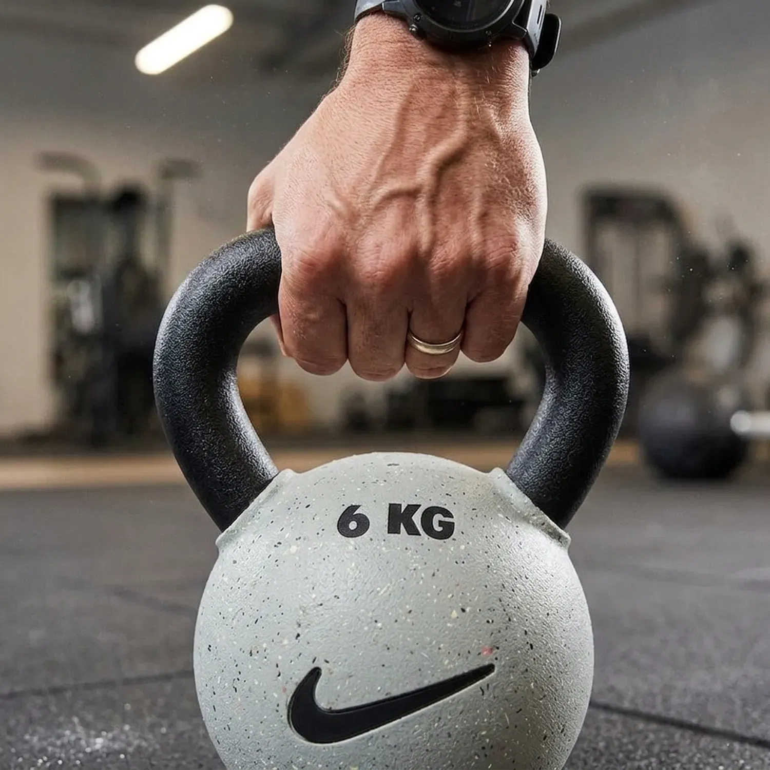 Nike Strength  Grind/Smoke Rubber-Coated Kettlebell (Bundle) - 4-16 Kg