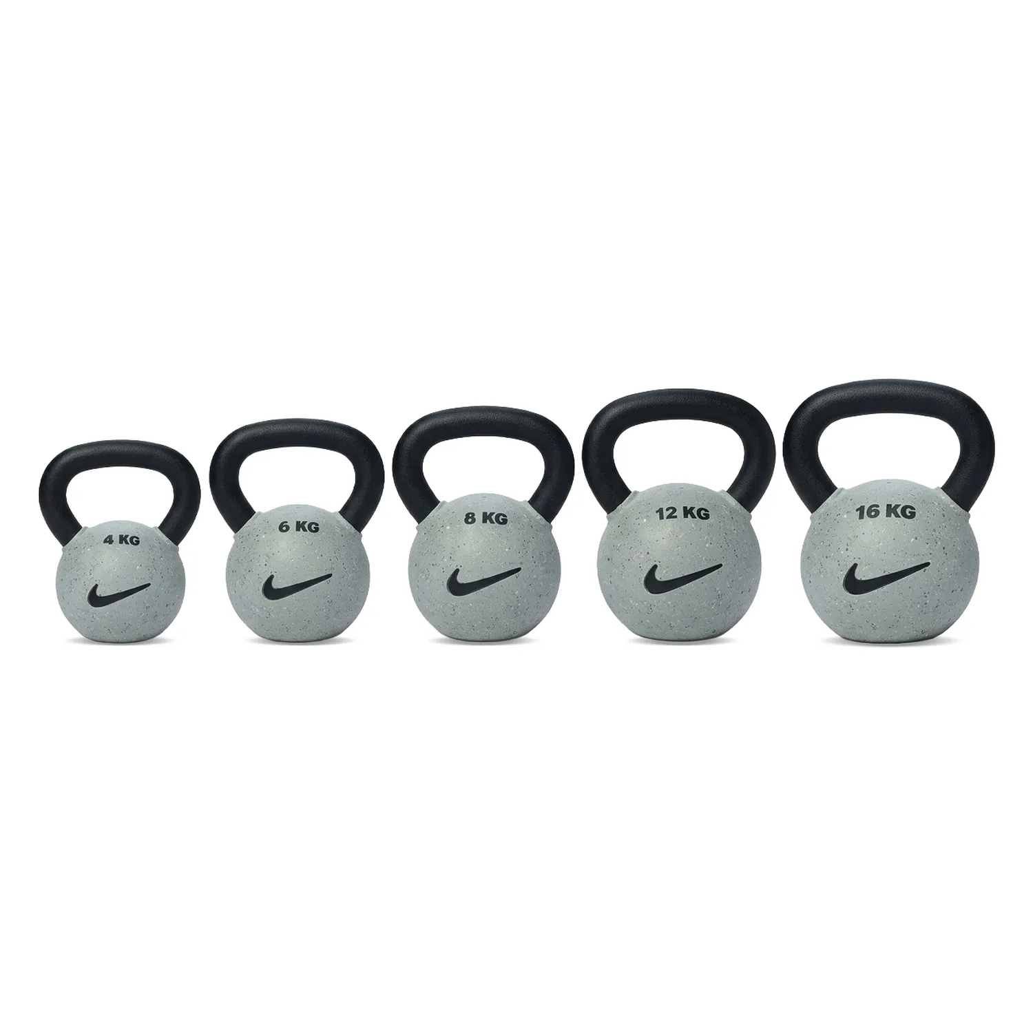 Nike Strength  Grind/Smoke Rubber-Coated Kettlebell (Bundle) - 4-16 Kg