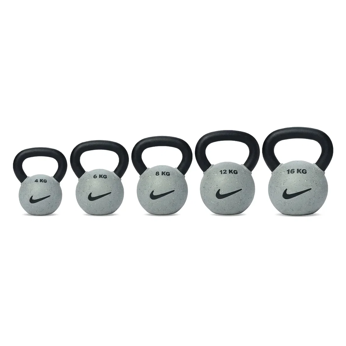 Nike Strength  Grind/Smoke Rubber-Coated Kettlebell (Bundle) - 4-16 Kg