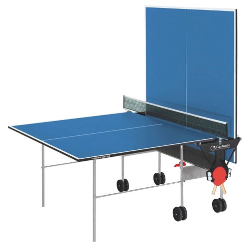 Garlando Training Indoor Foldable TT Table with Wheels - Blue Top