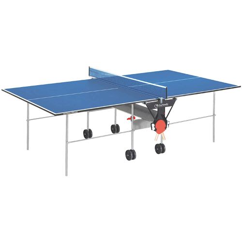 Garlando Training Indoor Foldable TT Table with Wheels - Blue Top