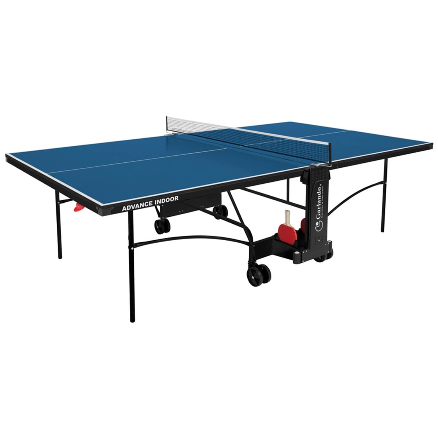 Garlando Advance Indoor Foldable TT Table with Wheels - Blue Top