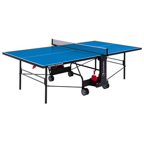 Garlando Master Outdoor Foldable TT Table with Wheels - Blue Top