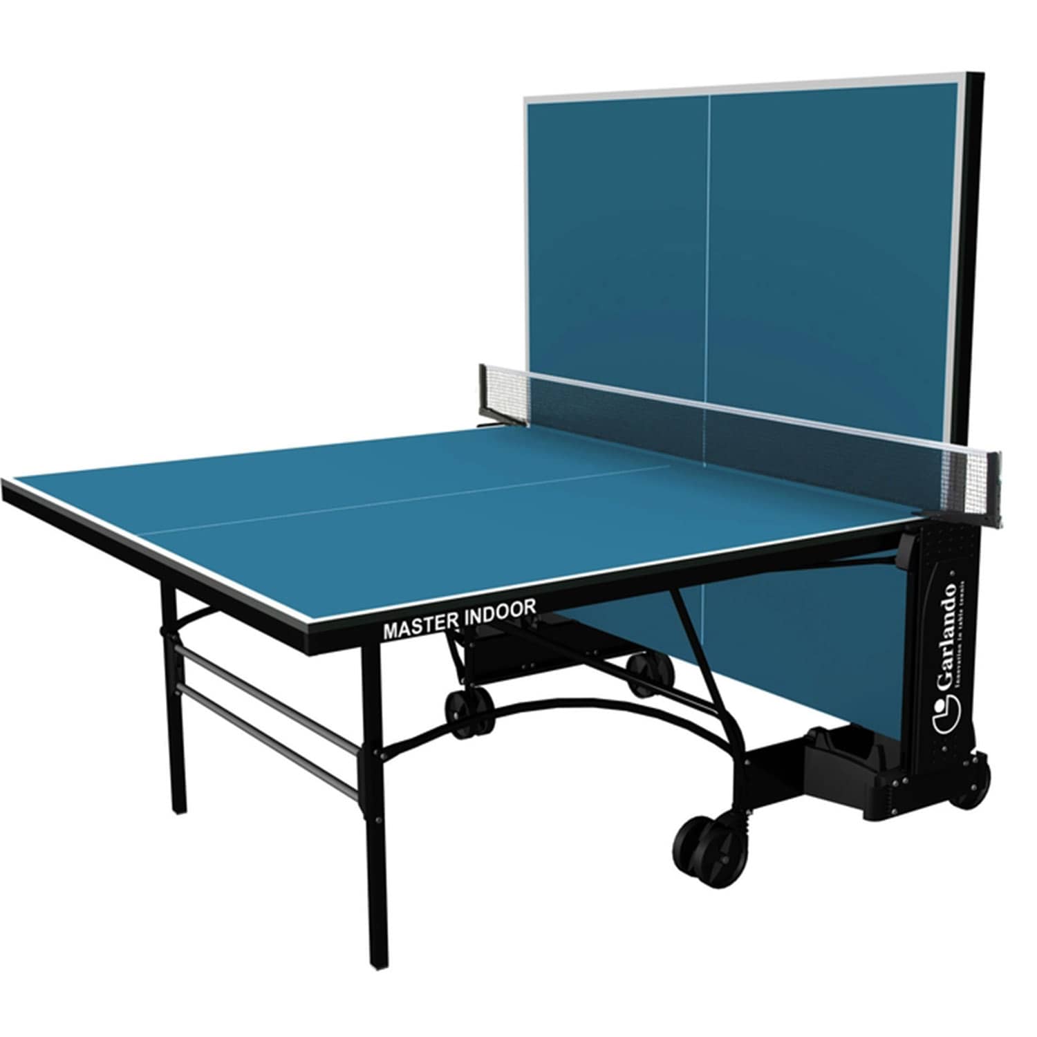 Garlando Master Indoor Foldable TT Table with Wheels - Blue Top