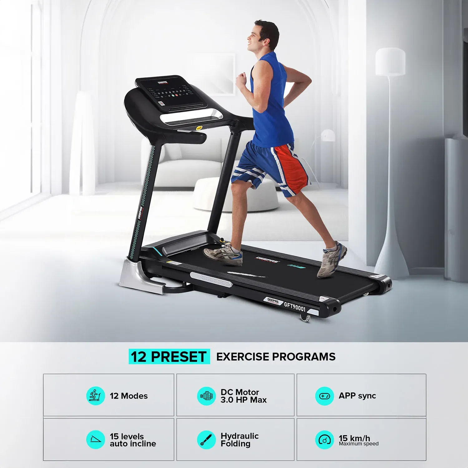 جيباس Foldable Hydraulic Treadmill- GFT90001