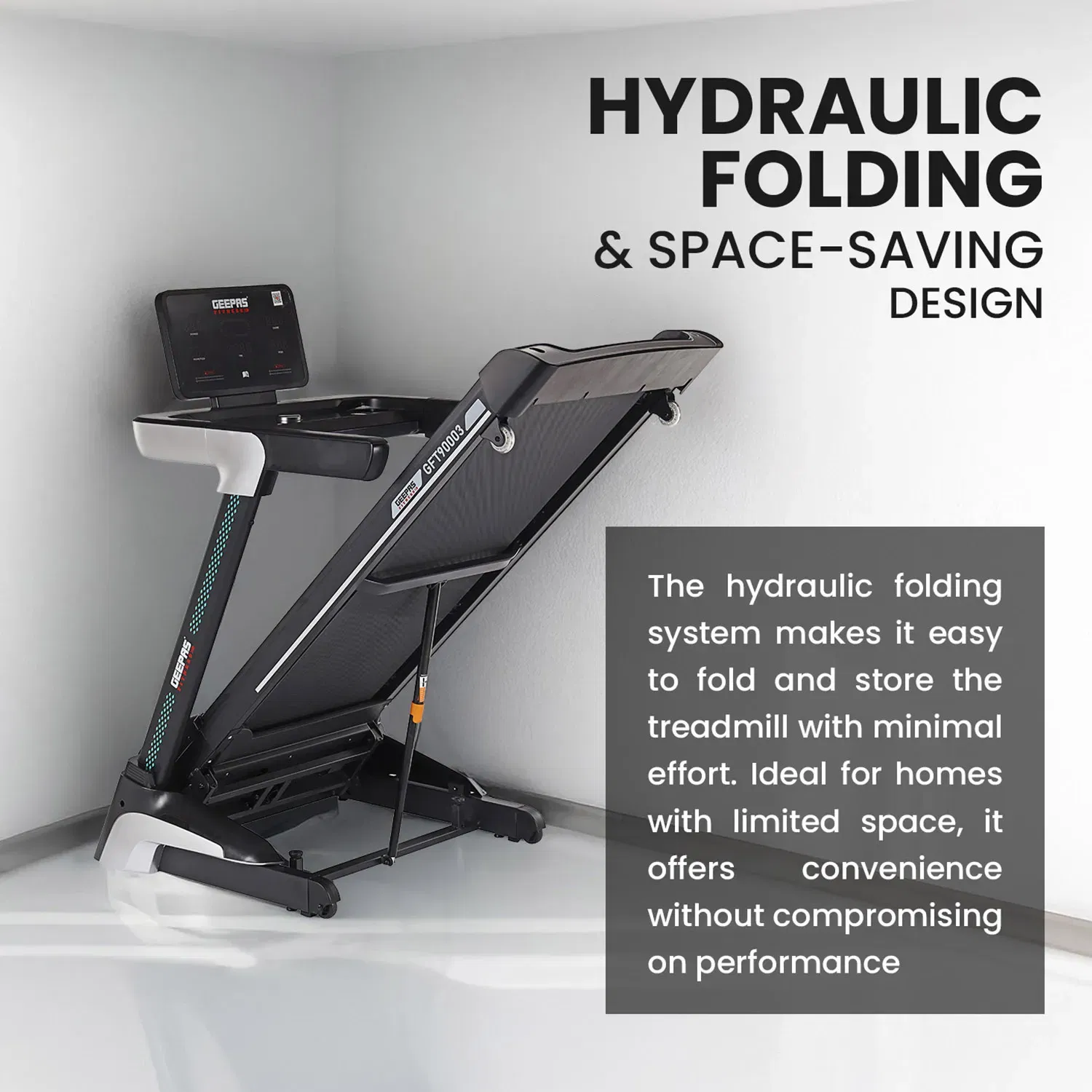 Geepas Foldable Hydraulic Treadmill- GFT90003 | 4.0 HP DC Motor